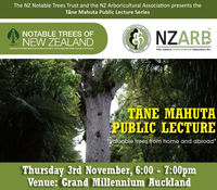 7th Annual Tāne Mahuta Public Lecture - 3rd November 2016, Auckland